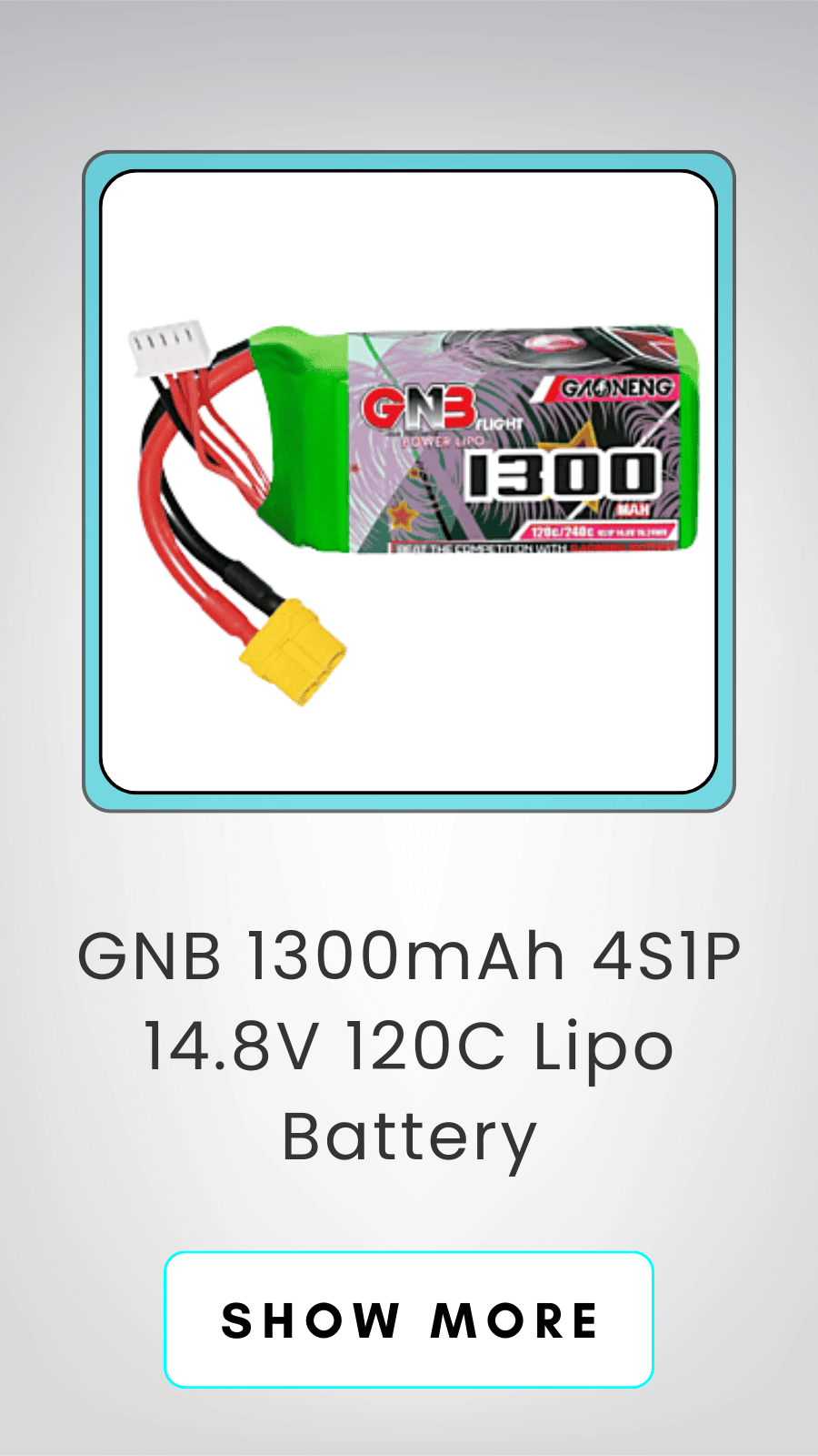 GNB 1300mAh 4S1P 14.8V 120C Lipo Battery
